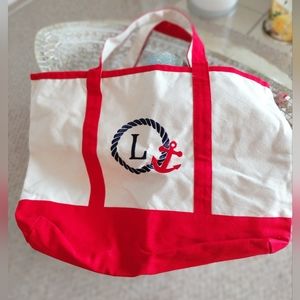 Nautical beach tote bag